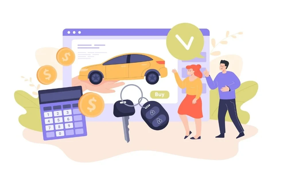 tiny-man-woman-buying-car-via-internet-shop